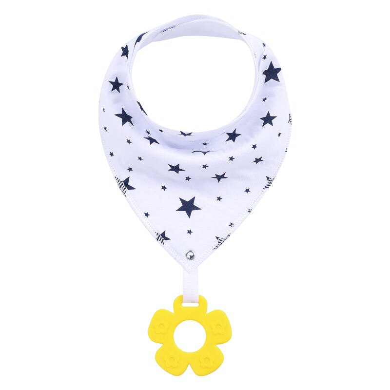 Drool Bib Bandana with Silicone Teether